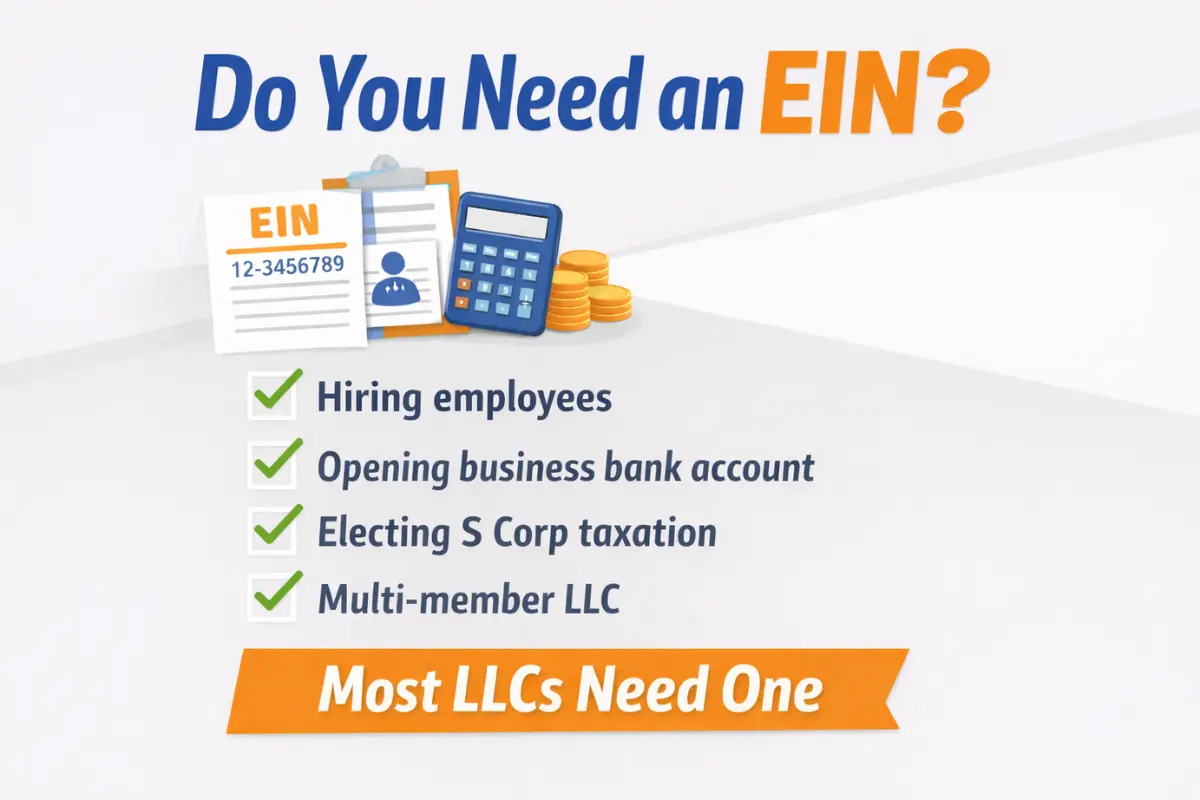 EIN requirements for an LLC including hiring employees and opening bank accounts
