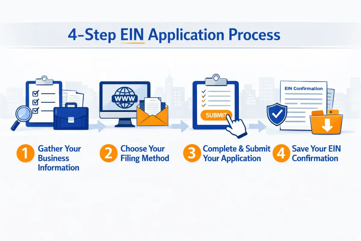 IRS EIN application process for LLC business filing