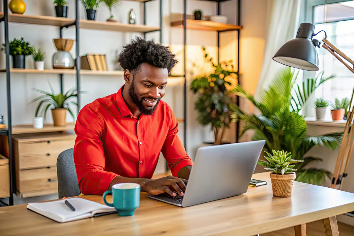 Small business owner researching LLC tax advantages and S-Corp self-employment tax savings on laptop
