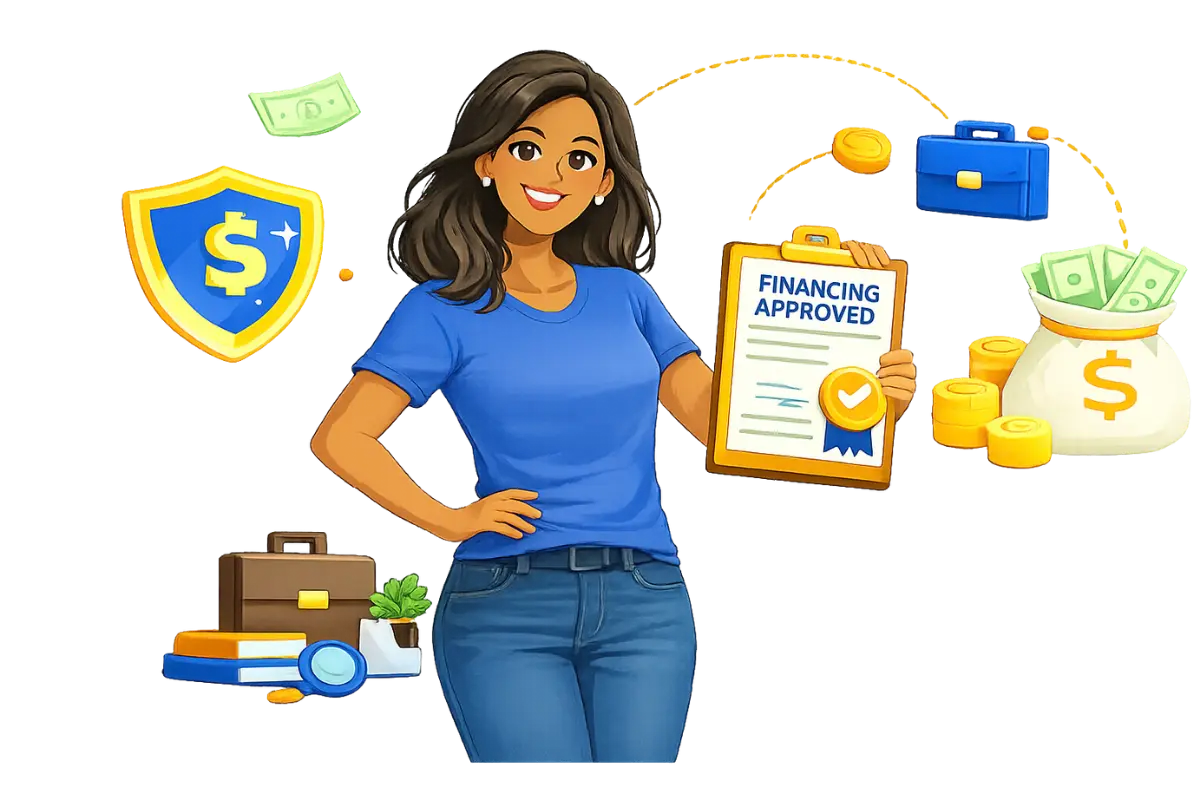 Approved business financing and 0% APR business funding showing successful small business funding options and business funding partnership with financing approved document