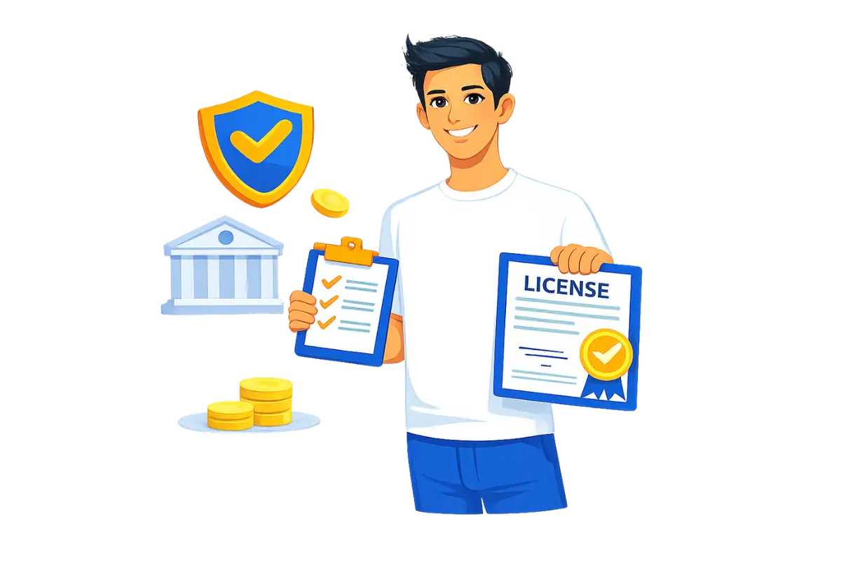 Approved business license and permit showing successful business license application process and business license compliance with federal state and local requirements.